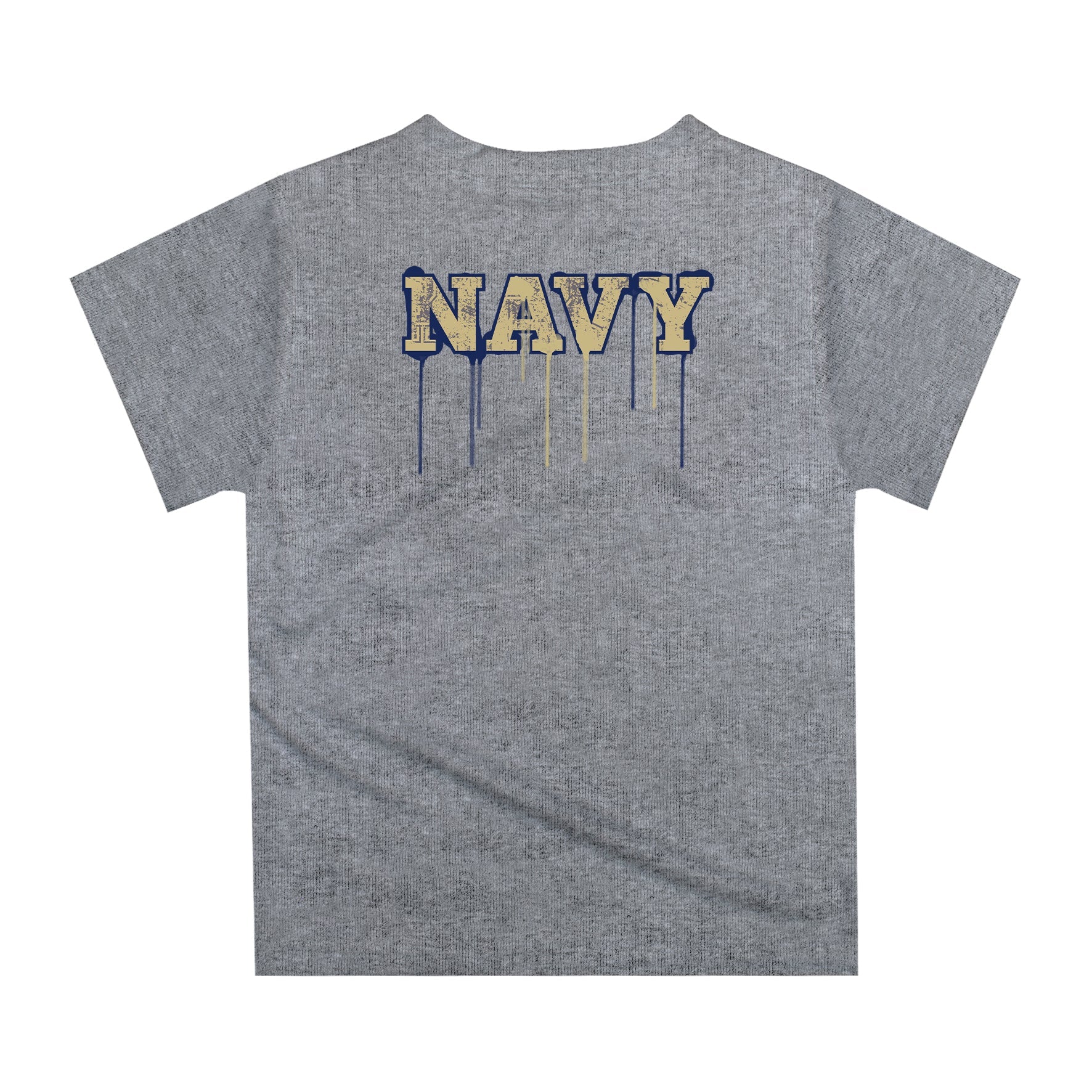 Naval Academy Midshipmen Original Dripping Football Helmet Heather Gray T-Shirt by Vive La Fete