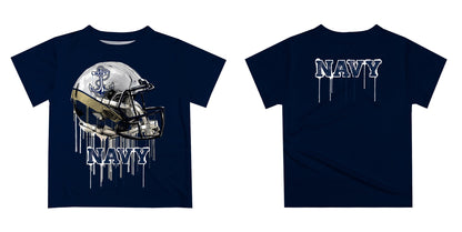 Naval Academy Midshipmen Original Dripping Football Helmet Navy T-Shirt by Vive La Fete