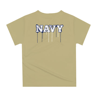 Naval Academy Midshipmen Original Dripping Football Helmet Gold T-Shirt by Vive La Fete