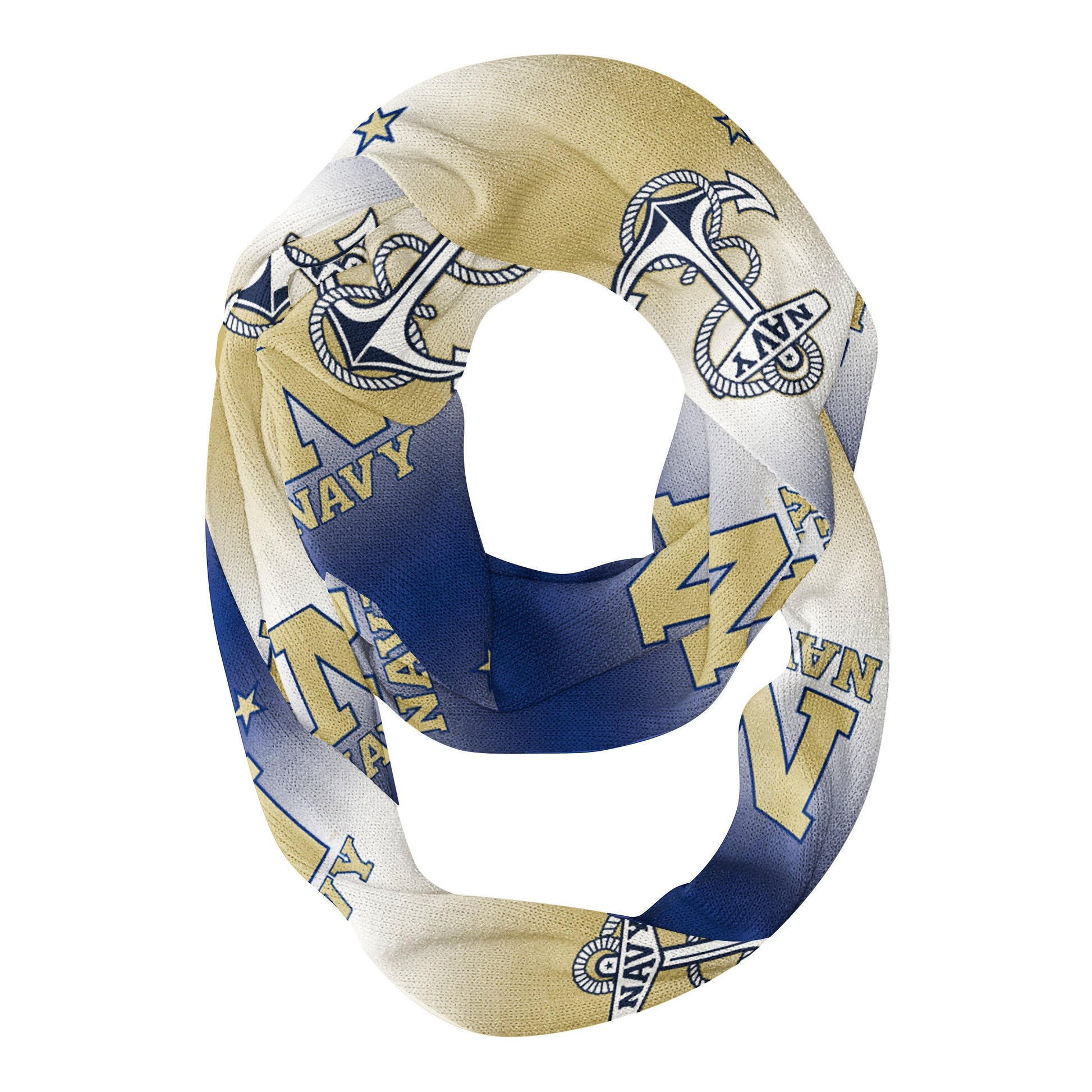 United States Naval Academy USNA Blue And Gold Degrade Infinity Scarf - Vive La FÃªte - Online Apparel Store