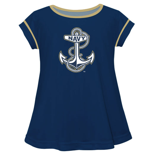 United States Naval Academy Solid Navy Blue Girls Laurie Top by Vive La Fete