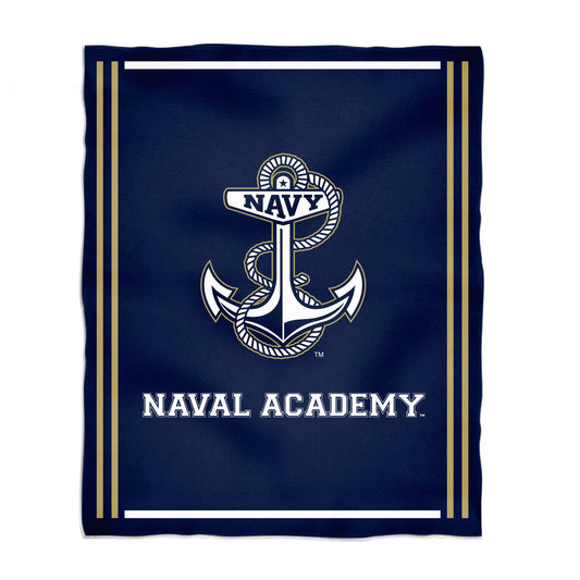 US Naval Naval Academy Midshipmen Kids Game Day Navy Plush Soft Minky Blanket 36 x 48 Mascot
