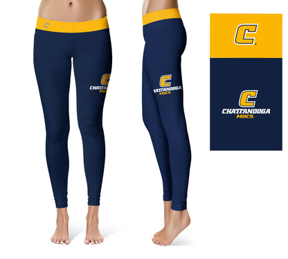 Tennessee Chattanooga MOCS Vive La Fete Game Day Collegiate Logo on Thigh Blue Women Yoga Leggings 2.5 Waist Tights