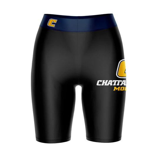 Tennessee Chattanooga Mocs Vive La Fete Game Day Logo on Thigh and Waistband Black and Blue Women Bike Short 9 Inseam