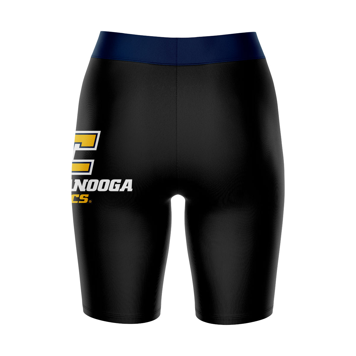 Tennessee Chattanooga Mocs Vive La Fete Game Day Logo on Thigh and Waistband Black and Blue Women Bike Short 9 Inseam