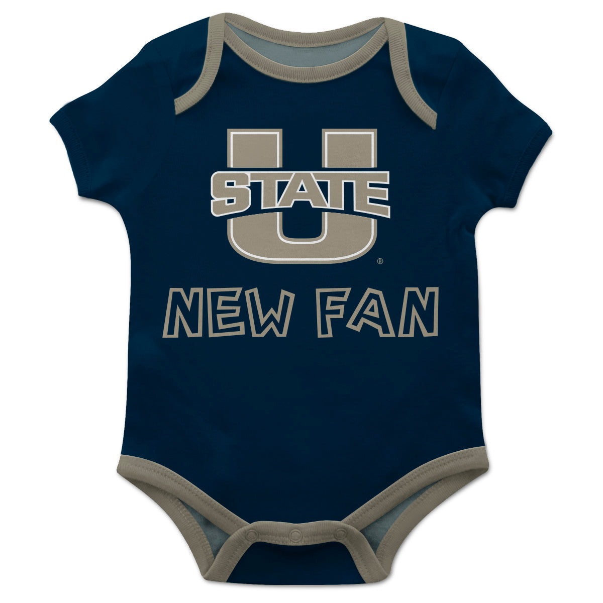 Utah State Aggies USU Infant Game Day Navy Short Sleeve One Piece Jumpsuit by Vive La Fete