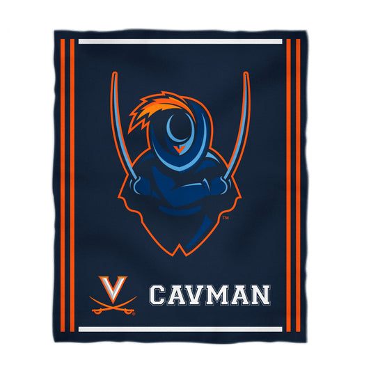 Virginia Cavaliers UVA Kids Game Day Navy Plush Soft Minky Blanket 36 x 48 Mascot