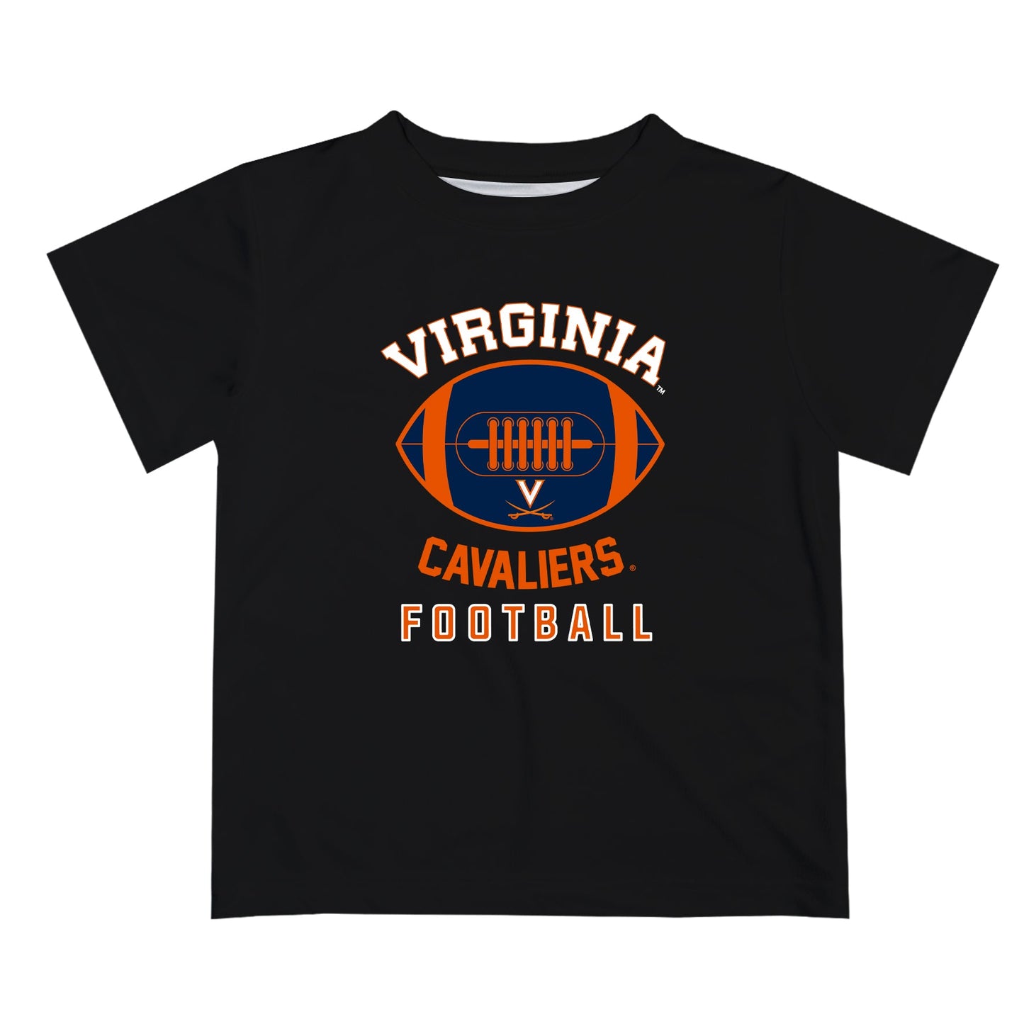 Virginia Cavaliers UVA Vive La Fete Football V2 Black Short Sleeve Tee Shirt