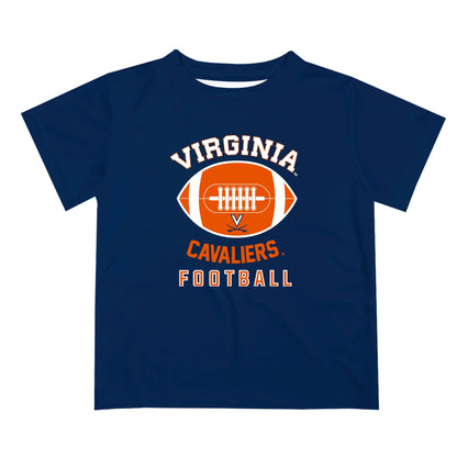 Virginia Cavaliers UVA Vive La Fete Football V2 Blue Short Sleeve Tee Shirt