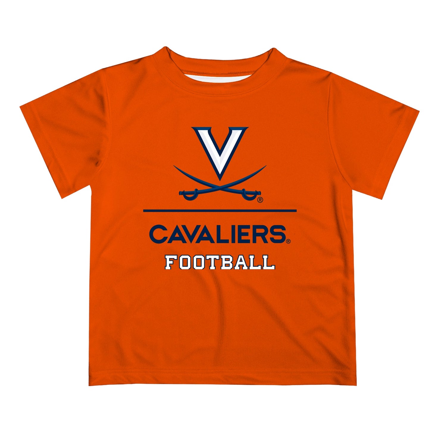 Virginia Cavaliers UVA Vive La Fete Football V1 Orange Short Sleeve Tee Shirt