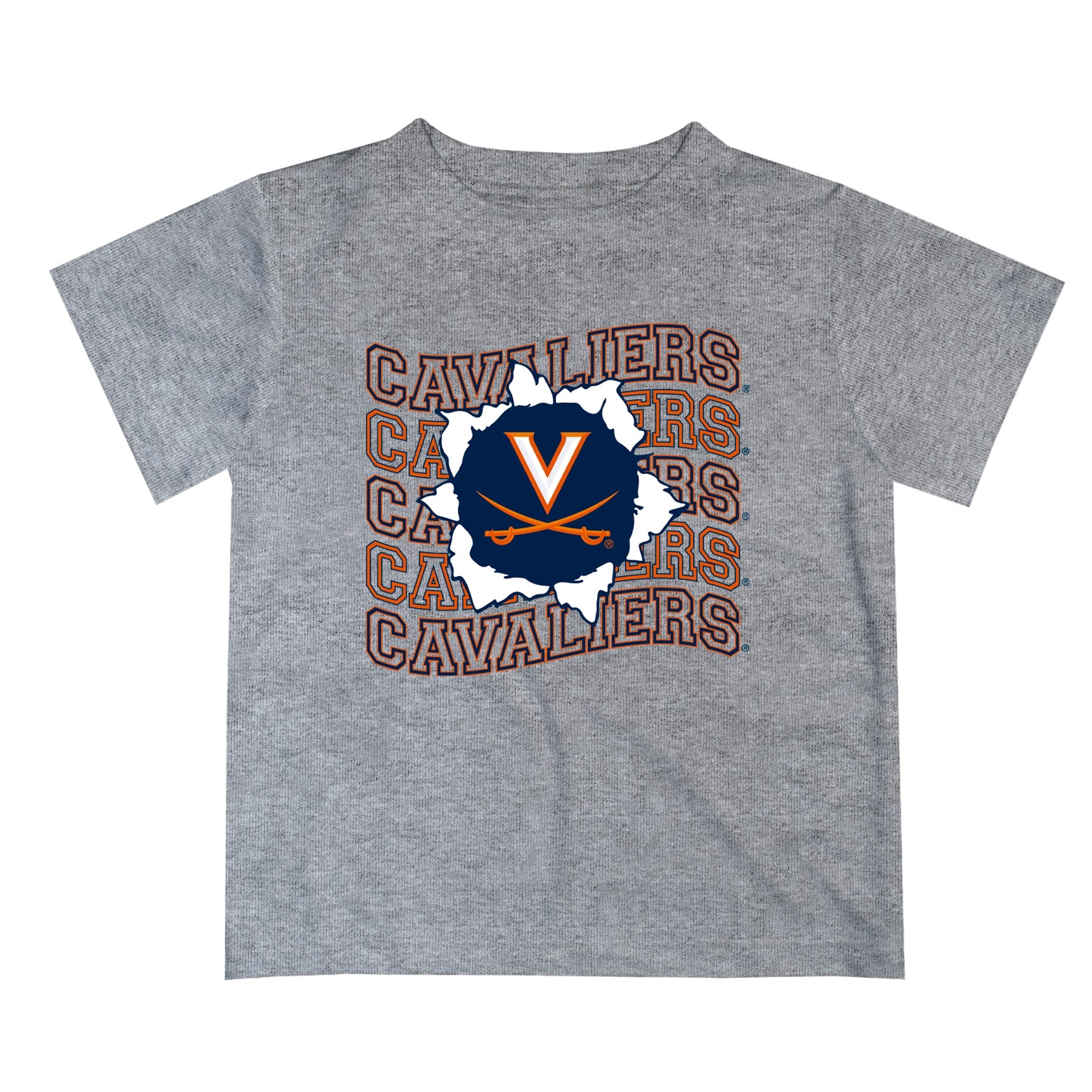 Virginia Cavaliers UVA Vive La Fete  Gray Art V1 Short Sleeve Tee Shirt