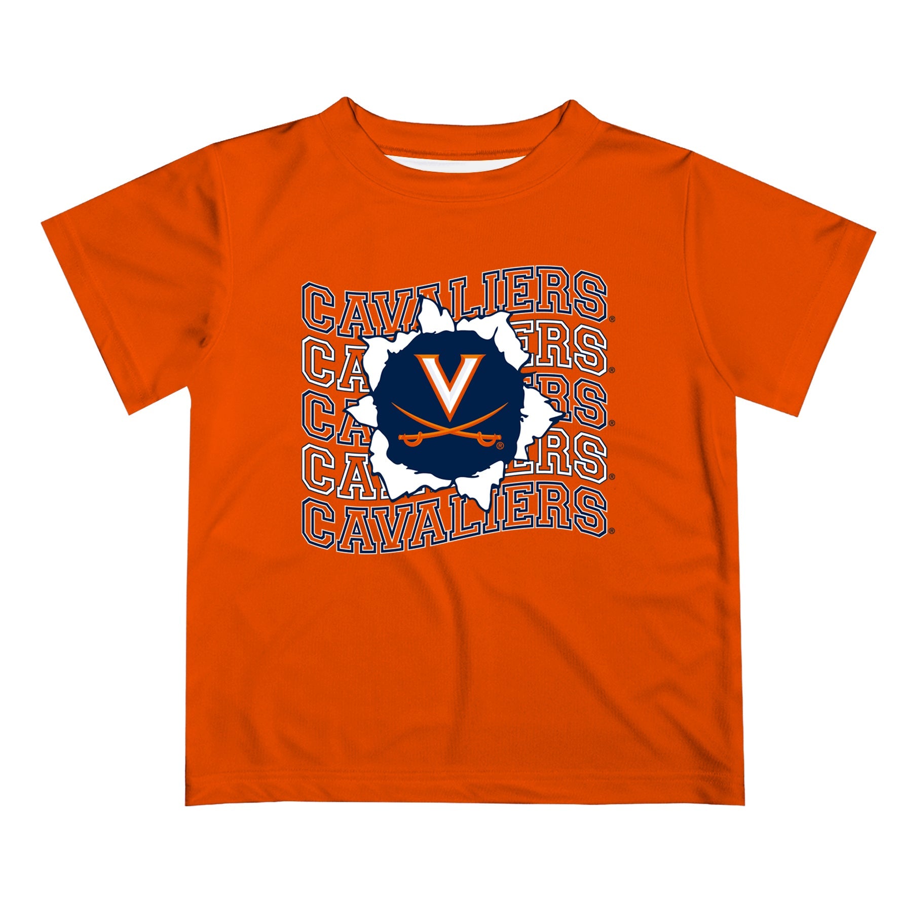 Virginia Cavaliers UVA Vive La Fete  Orange Art V1 Short Sleeve Tee Shirt