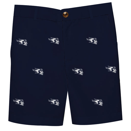 UW Wisconsing Stout Blue Devils Boys Game Day Navy Structured Shorts