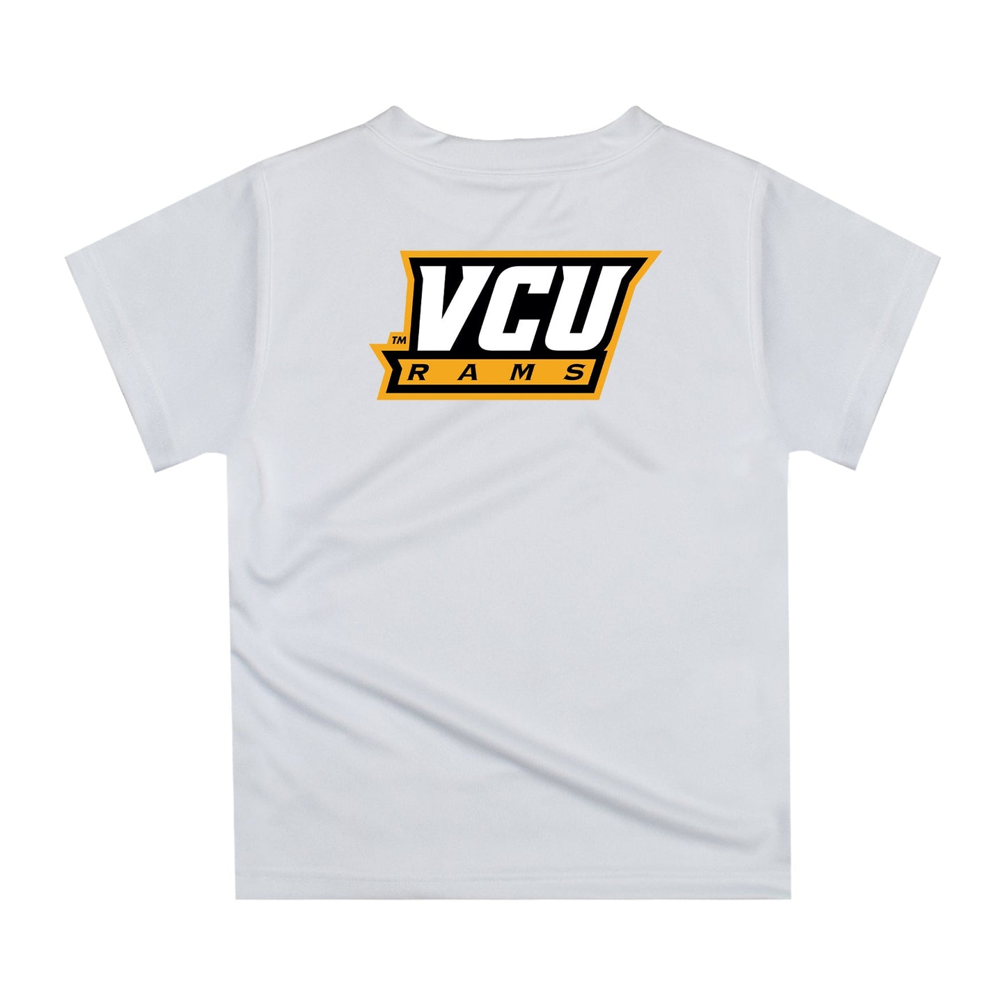 VCU Rams Virginia Commonwealth U Original Dripping Basketball White T-Shirt by Vive La Fete