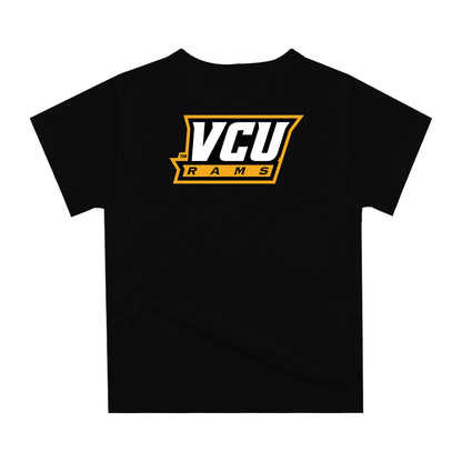 VCU Rams Virginia Commonwealth U Original Dripping Basketball Black T-Shirt by Vive La Fete