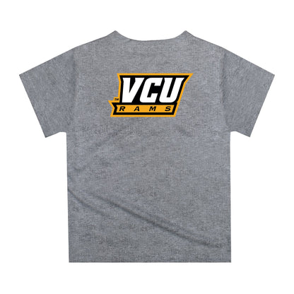 VCU Rams Virginia Commonwealth U Original Dripping Basketball Heather Gray T-Shirt by Vive La Fete