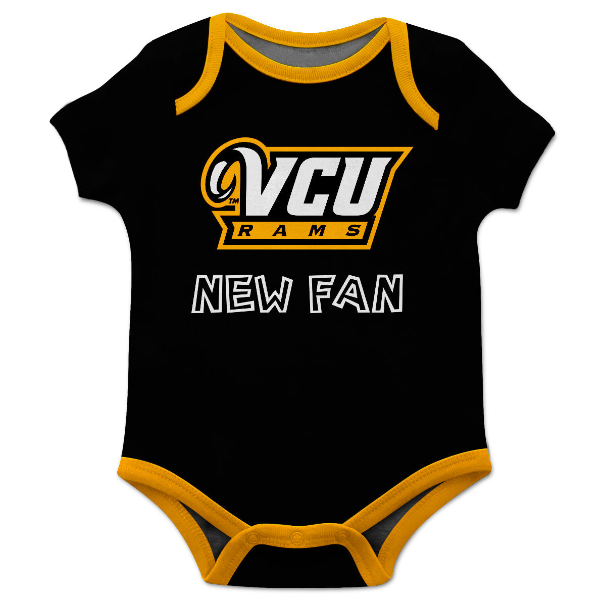 VCU Rams Virginia Commonwealth U Infant Game Day Black Short Sleeve One Piece Jumpsuit New Fan Logo Bodysuit by Vive La Fete