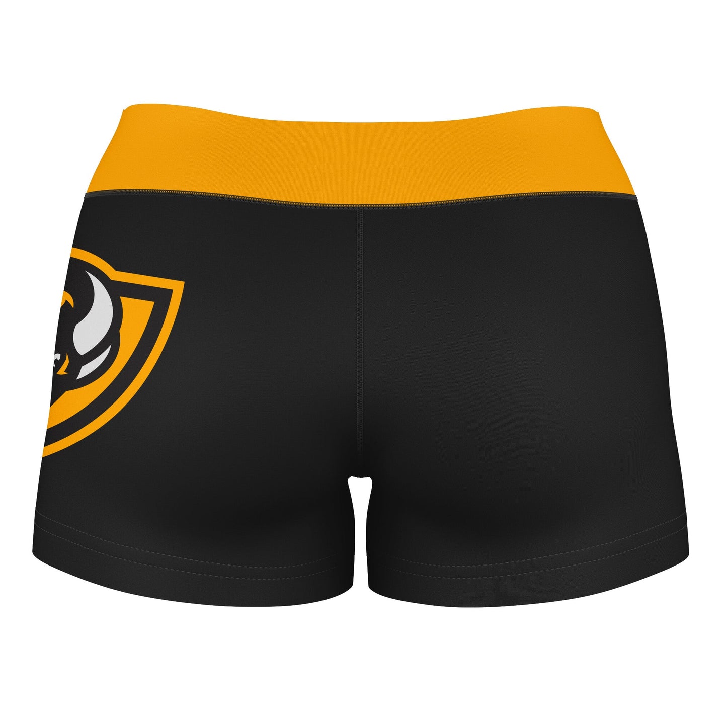 VCU Rams Virginia Commonwealth U Logo on Thigh and Waistband Black & Gold Women Yoga Booty Workout Shorts 3.75 Inseam" - Vive La F̻te - Online Apparel Store