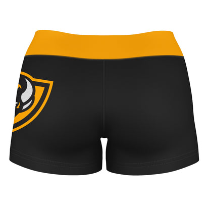 VCU Rams Virginia Commonwealth U Logo on Thigh and Waistband Black & Gold Women Yoga Booty Workout Shorts 3.75 Inseam" - Vive La F̻te - Online Apparel Store