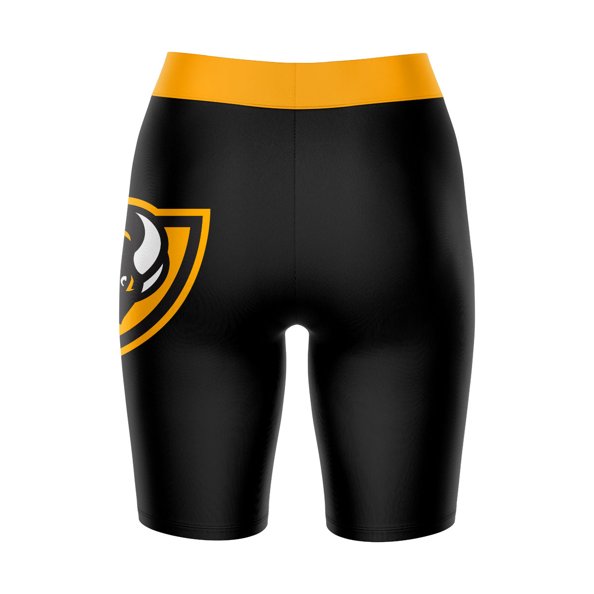 VCU Rams Virginia Commonwealth U Vive La Fete Game Day Logo on Thigh & Waistband Black & Gold Women Bike Short 9 Inseam"