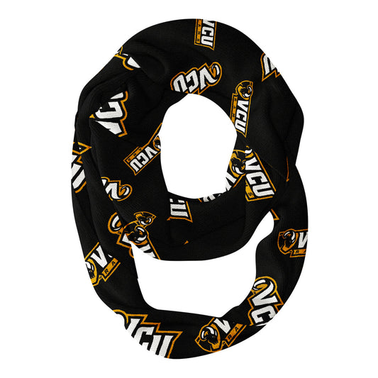 VCU Rams Virginia Commonwealth Vive La Fete Repeat Logo Game Day Collegiate Women Light Weight Ultra Soft Infinity Scarf