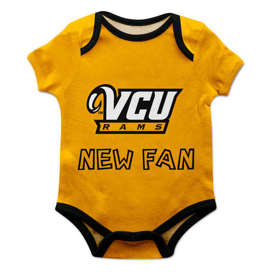 VCU Rams Virginia Commonwealth U Infant Game Day Gold Short Sleeve One Piece Jumpsuit by Vive La Fete