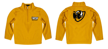 VCU Rams Virginia Commonwealth U Game Day Solid Gold Quarter Zip Pullover for Infants Toddlers by Vive La Fete