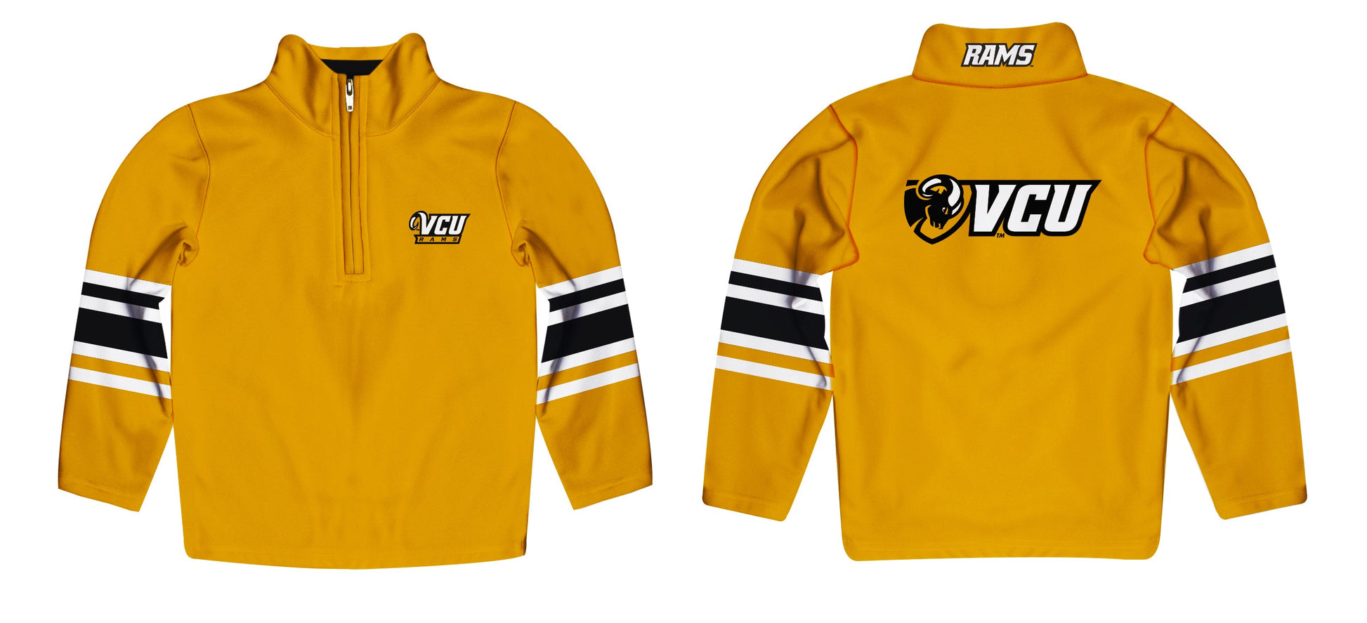 VCU Rams Virginia Commonwealth U Game Day Gold Quarter Zip Pullover for Infants Toddlers by Vive La Fete