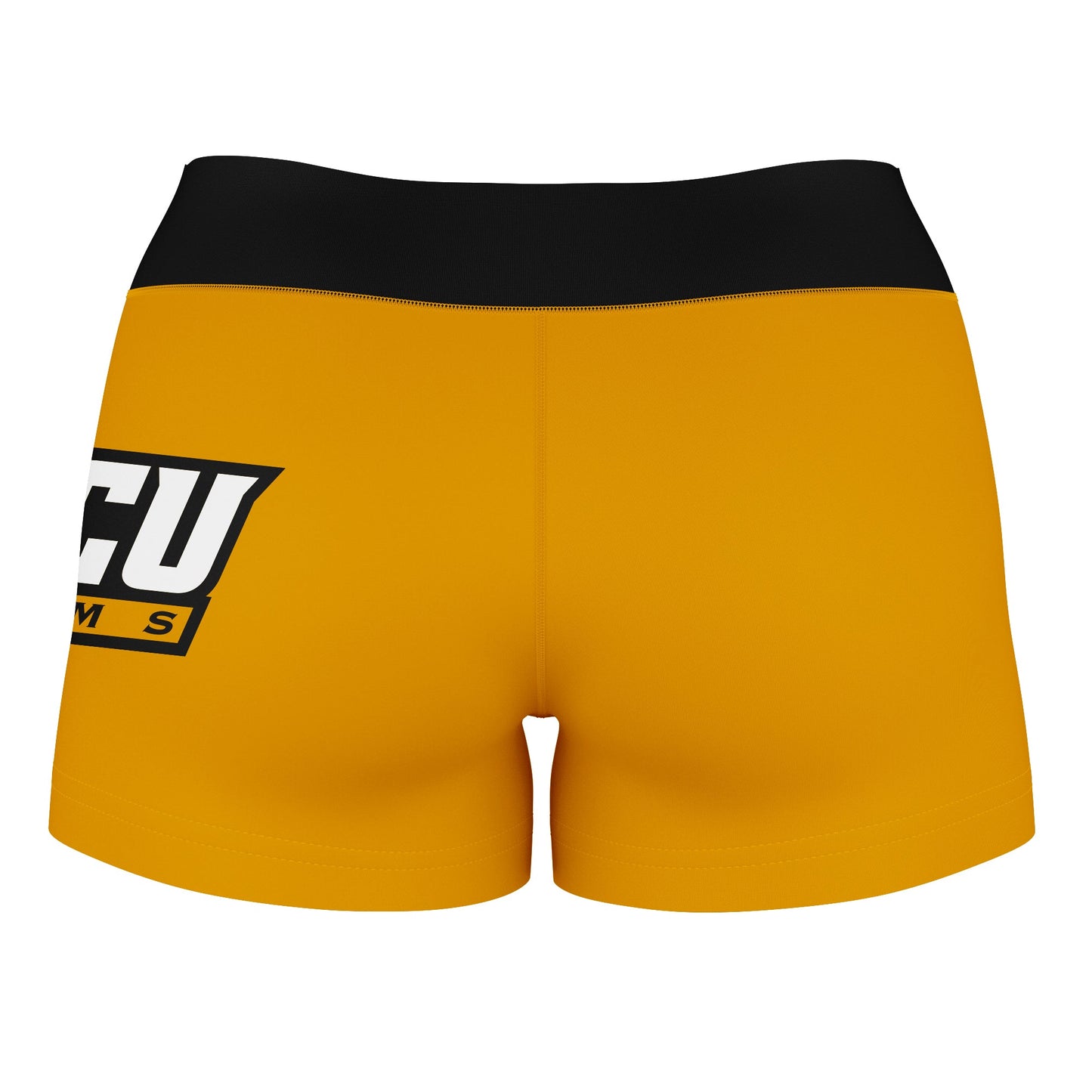 VCU Rams Virginia Commonwealth Logo on Thigh & Waistband Maroon Gold Black Yoga Booty Workout Shorts 3.75 Inseam - Vive La F̻te - Online Apparel Store