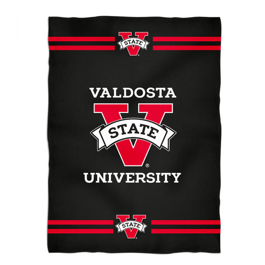 Valdosta Blazers Game Day Soft Premium Fleece Black Throw Blanket 40 x 58 Logo and Stripes