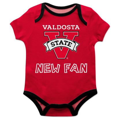 Valdosta Blazers Infant Game Day Red Short Sleeve One Piece Jumpsuit New Fan Logo Bodysuit by Vive La Fete