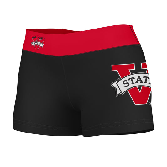 Valdosta Blazers Vive La Fete Logo on Thigh and Waistband Black & Red Women Yoga Booty Workout Shorts 3.75 Inseam"