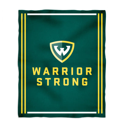 Youth Green Wayne State Warriors Team Logo Quarter-Zip Pullover Sweatshirt