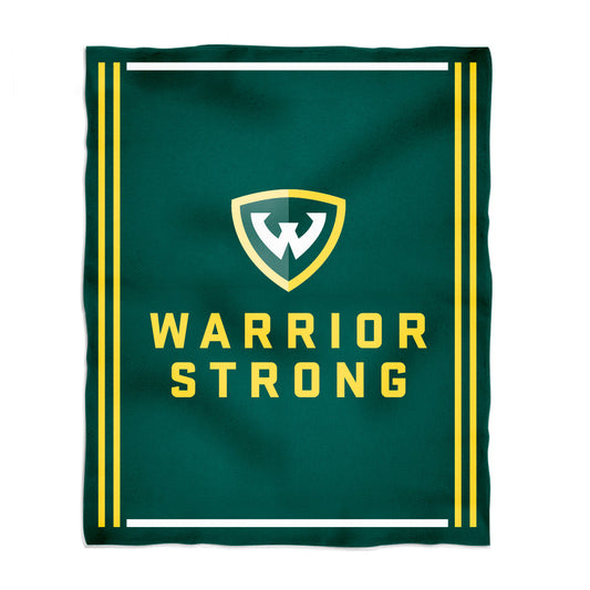 Wayne State University Warriors Kids Game Day Green Plush Soft Minky Blanket 36 x 48 Mascot