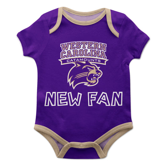 Western Carolina Catamounts Infant Game Day Purple Short Sleeve One Piece Jumpsuit by Vive La Fete