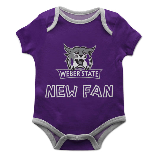 Weber State Wildcats WSU Infant Game Day Purple Short Sleeve One Piece Jumpsuit by Vive La Fete