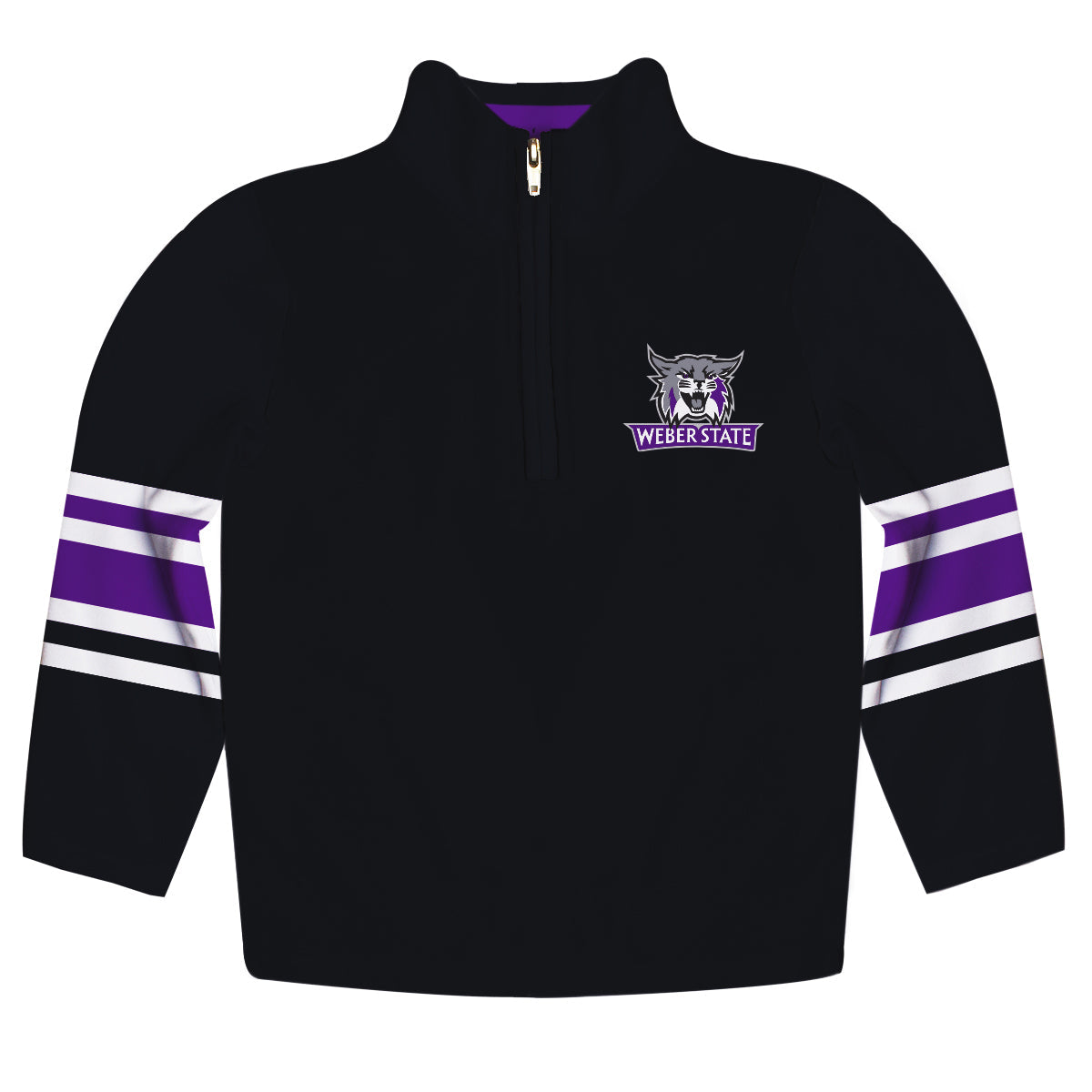 Weber State University Wildcats WSU Game Day Black Quarter Zip Pullover for Infants Toddlers by Vive La Fete