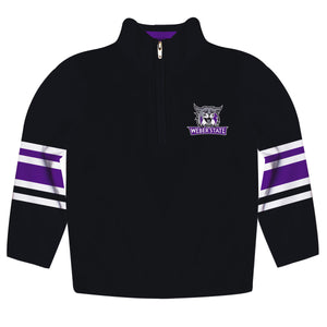 Weber State University Wildcats WSU Game Day Black Quarter Zip Pullover  Sweatshirt for Toddlers and Youth