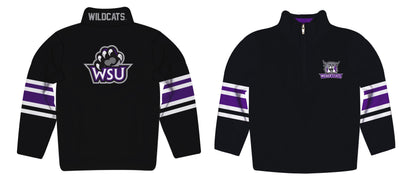 Weber State University Wildcats WSU Game Day Black Quarter Zip Pullover for Infants Toddlers by Vive La Fete