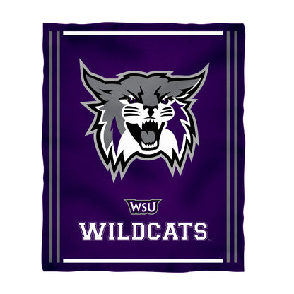 Weber State University Wildcats WSU Kids Game Day Purple Plush Soft Minky Blanket 36 x 48 Mascot