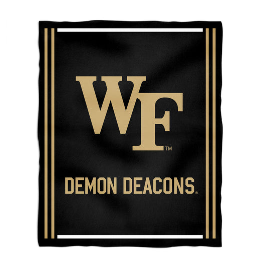 Wake Forest Demon Deacons WF Kids Game Day Black Plush Soft Minky Blanket 36 x 48 Mascot