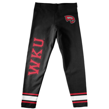 Western Kentucky Verbiage And Logo Black Stripes Leggings