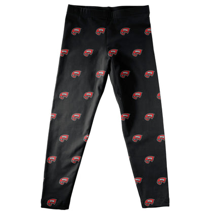 Western Kentucky Repeat Logo Black Leggings