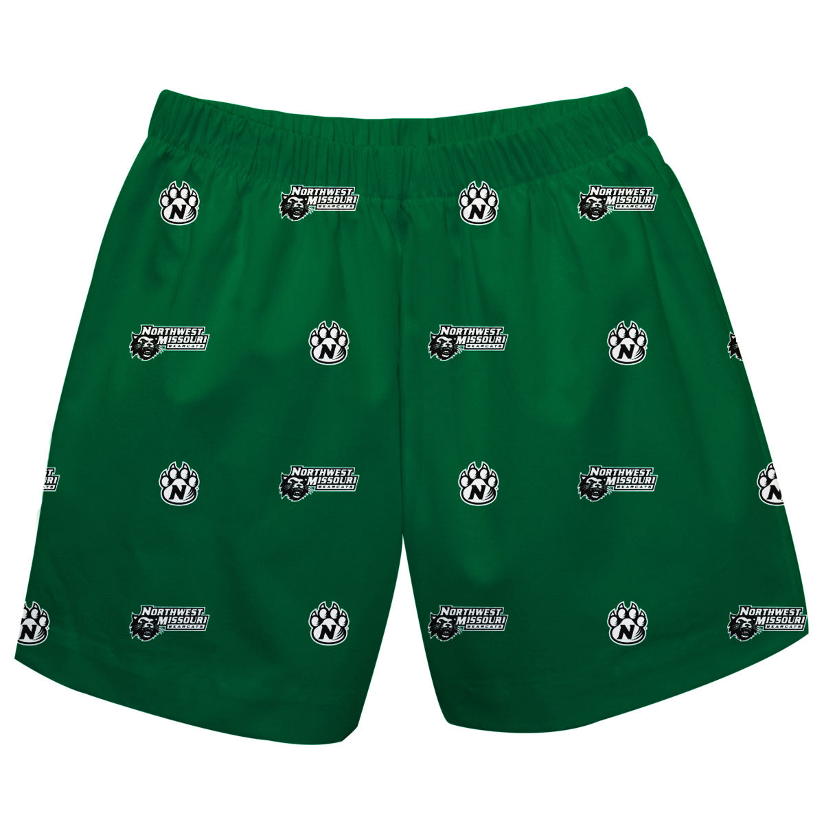 Northwest Missouri State University Bearcats Boys Game Day Elastic Waist Classic Play Green Pull On Shorts