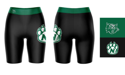 Northwest Missouri Bearcats Vive La Fete Game Day Logo on Thigh and Waistband Black and Green Women Bike Short 9 Inseam"