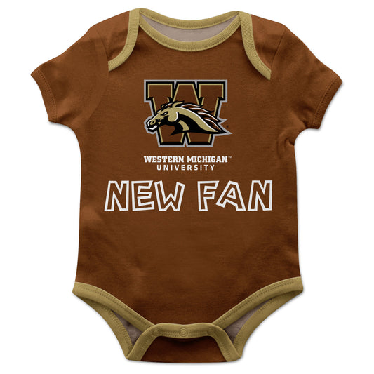 Western Michigan Broncos Infant Game Day Brown Short Sleeve One Piece Jumpsuit New Fan Mascot and Name Bodysuit by Vive La Fete