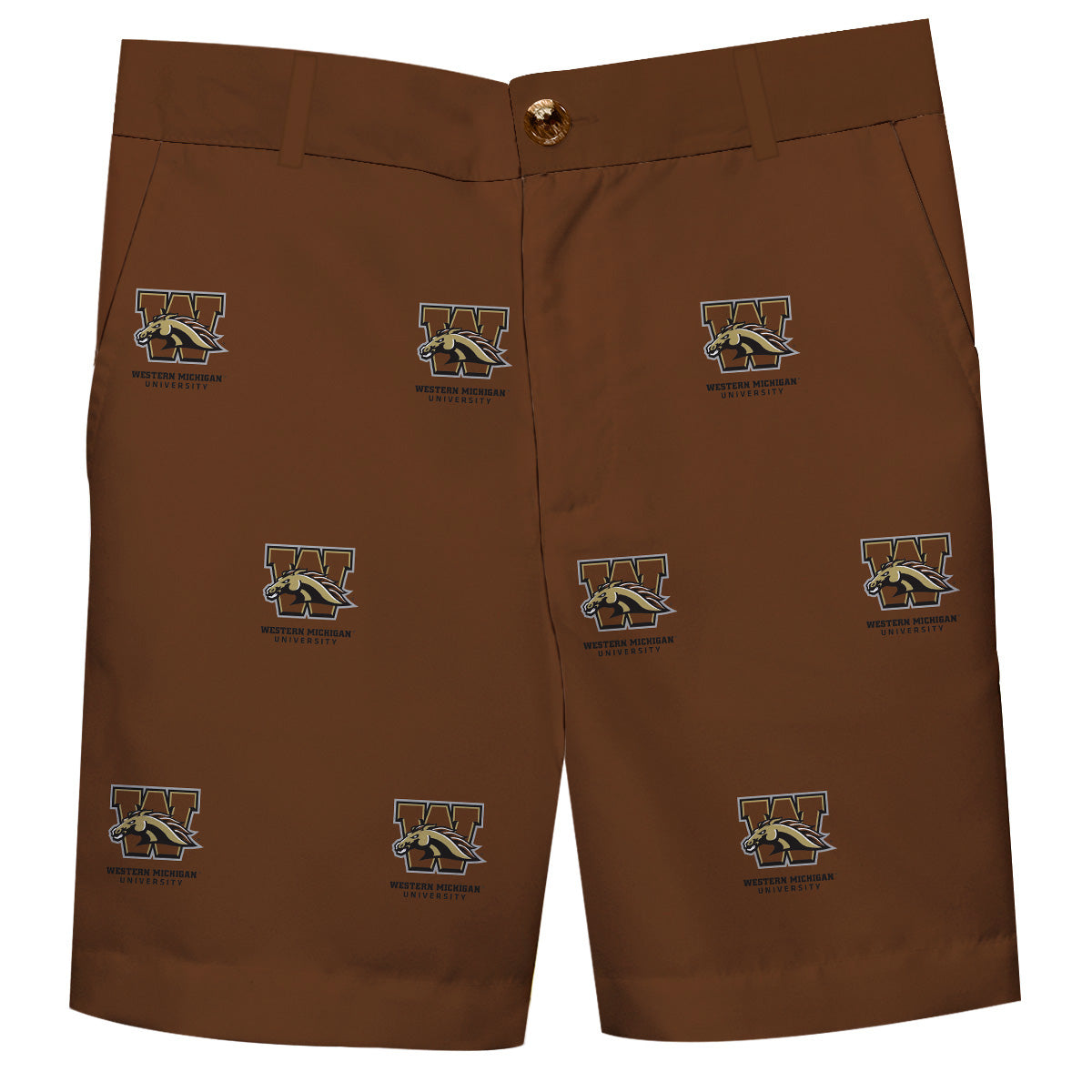 Western Michigan Broncos Boys Game Day Brown Structured Shorts