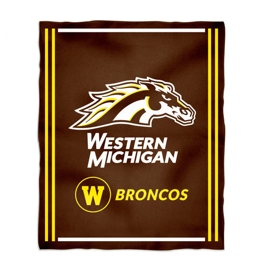 Western Michigan Broncos Kids Game Day Brown Plush Soft Minky Blanket 36 x 48 Mascot