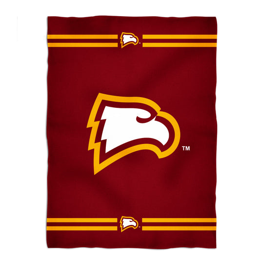 Winthrop University Eagles Game Day Soft Premium Fleece Maroon Throw Blanket 40 x 58 Logo and Stripes
