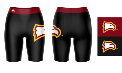 Winthrop University Eagles Vive La Fete Game Day Logo on Thigh and Waistband Black and Maroon Women Bike Short 9 Inseam"